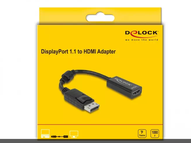 Adaptateur DisplayPort M / HDMI F 0,15m - DeLock 61849