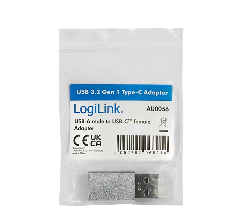 Adaptateur USB3.0 Type-A M vers USB3.2 Type-C F monobloc - AU0056