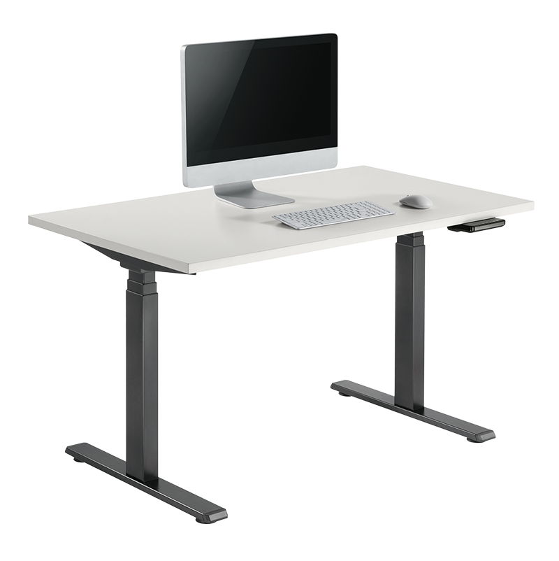 Pied de bureau réglable électriquement, pieds télescopiques triples, 2 moteurs, noir 