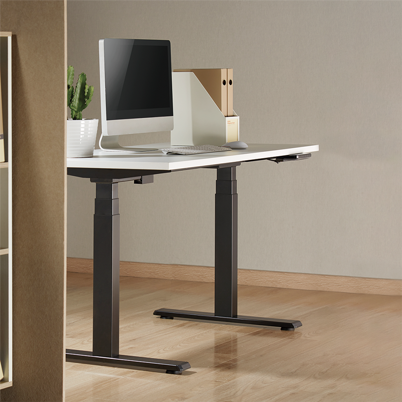 Pied de bureau réglable électriquement, pieds télescopiques triples, 2 moteurs, noir 