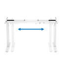 Pied de bureau réglable électriquement, pieds télescopiques triples, 2 moteurs, blanc 