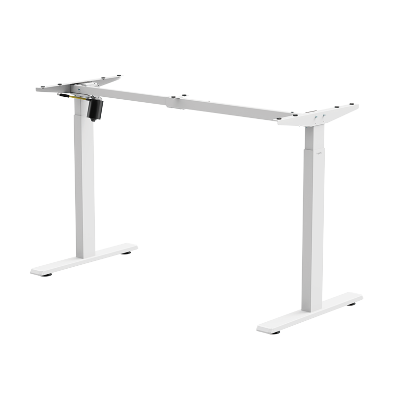 Pied de bureau assis-debout à réglage électrique, 1 moteur, 710–1 190 mm, blanc 