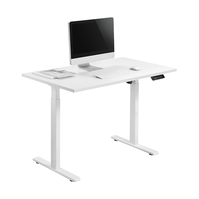 Pied de bureau assis-debout à réglage électrique, 1 moteur, 710–1 190 mm, blanc 