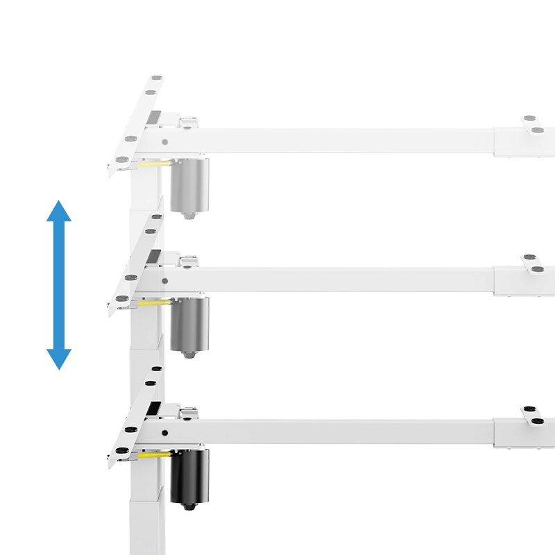 Pied de bureau assis-debout à réglage électrique, 1 moteur, 710–1 190 mm, blanc 