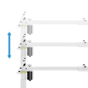 Pied de bureau assis-debout à réglage électrique, 1 moteur, 710–1 190 mm, blanc 
