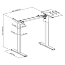 Pied de bureau assis-debout à réglage électrique, 1 moteur, 710–1 190 mm, blanc 