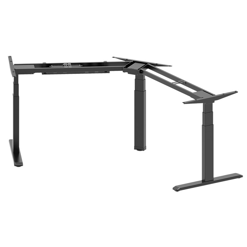 Structure de bureau assis-debout réglable électriquement, 3 moteurs, incliné à 120° 