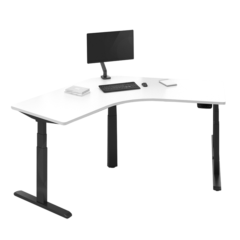 Structure de bureau assis-debout réglable électriquement, 3 moteurs, incliné à 120° 