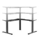 Structure de bureau assis-debout à réglage électrique, 3 moteurs, forme en L à 90° 