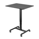 Poste de travail assis-debout à réglage électrique, 1 moteur, enroulable, noir 