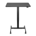Poste de travail assis-debout à réglage électrique, 1 moteur, enroulable, noir 