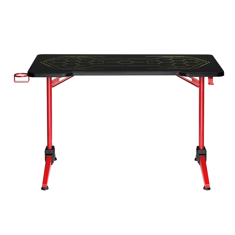 Bureau Gamer avec éclairage RVB, motif géo-nid d'abeille 