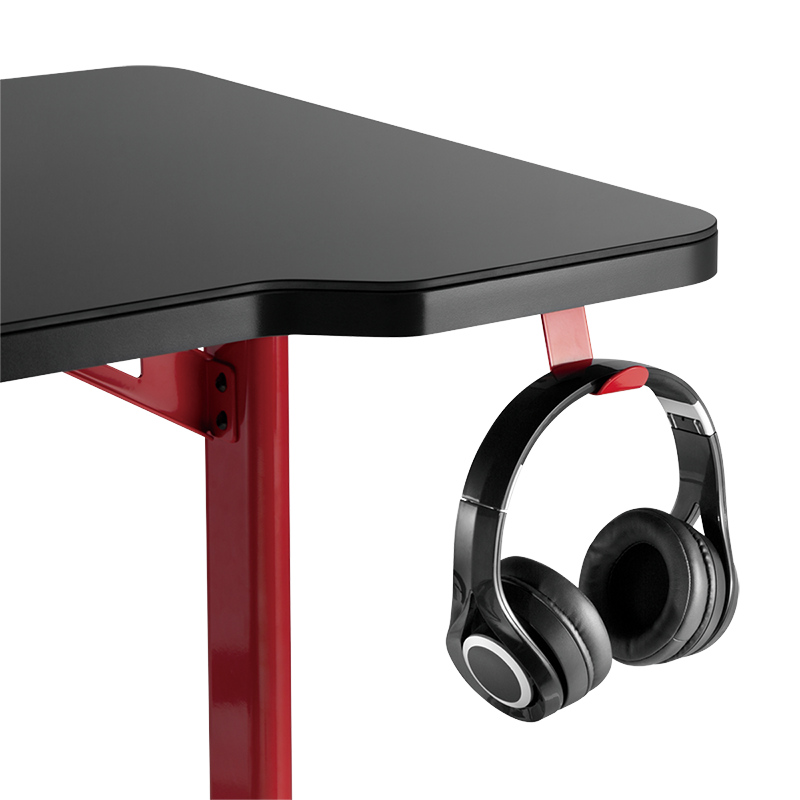 Bureau Gamer avec éclairage RVB, motif géo-nid d'abeille 