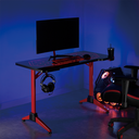 Bureau Gamer avec éclairage RVB, motif géo-nid d'abeille 