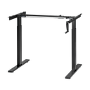 Structure de bureau assis-debout à réglage manuel, pieds télescopiques en 2 parties, noir 