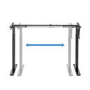 Structure de bureau assis-debout à réglage manuel, pieds télescopiques en 2 parties, noir 
