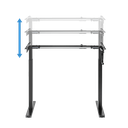 Structure de bureau assis-debout à réglage manuel, pieds télescopiques en 2 parties, noir 