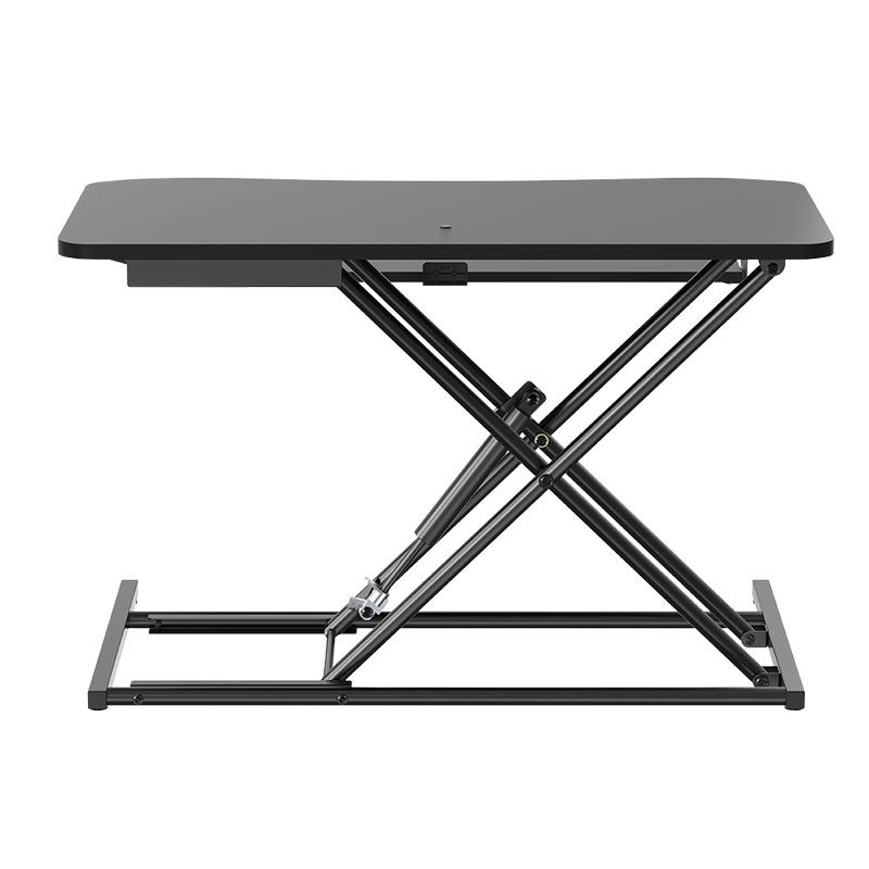 Convertisseur de bureau assis/debout avec plateau pour clavier, jusqu'à 15 kg, réglable, noir 