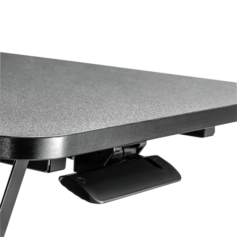 Convertisseur de bureau assis/debout avec plateau pour clavier, jusqu'à 15 kg, réglable, noir 