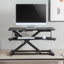 Convertisseur de bureau assis/debout avec plateau pour clavier, jusqu'à 20 kg, réglable électriquement, noir 
