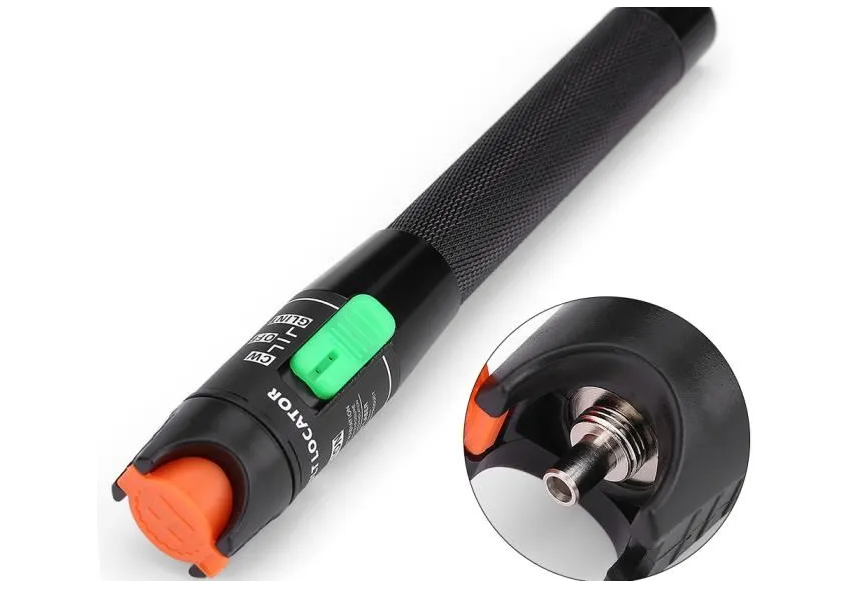 Testeur de Câble Fibre Optique - 30 mW - Laser Rouge - Aluminium Noir - 30 m