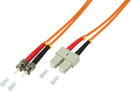 Jarretière optique SC - ST Duplex Multimode 50/125µ 1,00 m