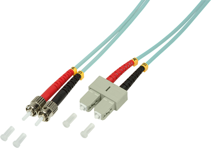 [1300239] Jarretière optique SC - ST Om4 Duplex Multimode  50/125µ 10,00m