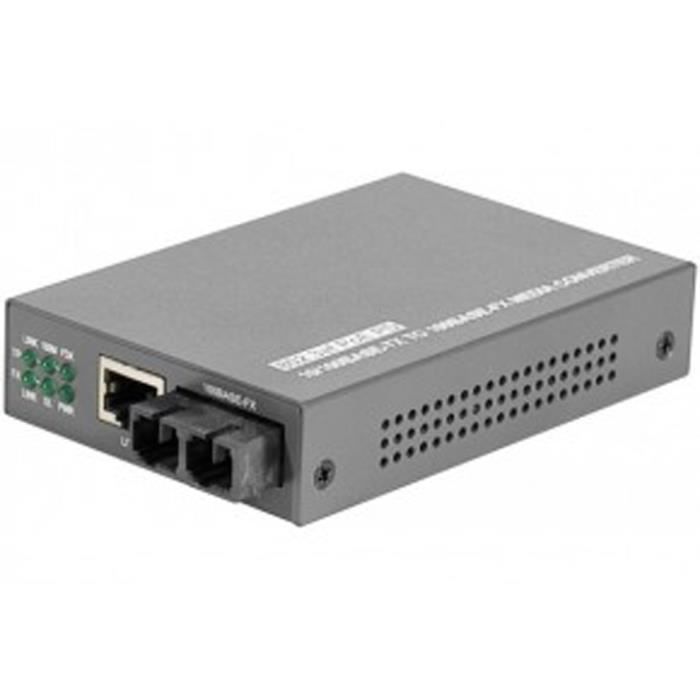 [1102018] Convert. auto-alimenté RJ45 PoE /Fibre 100FX multimode SC