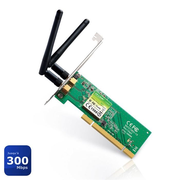 Carte PCI WiFi TP-Link 802.11n 300MBPS MiMo 2T2R 2 antennes