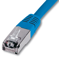Cordon blindé RJ45 CAT.5e FTP 0,50m Bleu