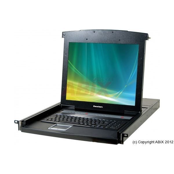 Console LCD KVM CAT5 4 ports + 4 dongles vga/usb 30m