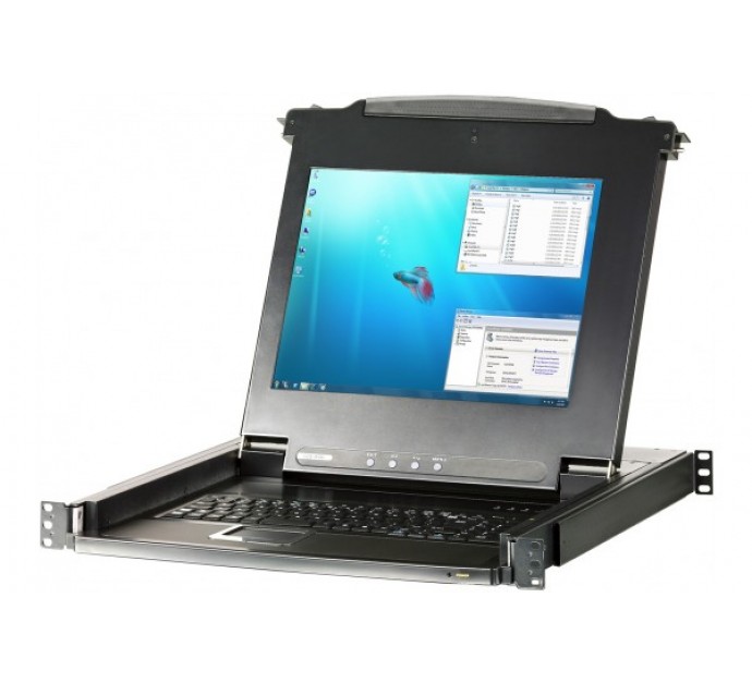 Aten CL1016M console KVM LCD 17" mono rail 16P VGA/PS2-USB