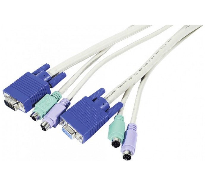 [1109109] Cordon KVM VGA M/F et PS2 M/M - 3,0M