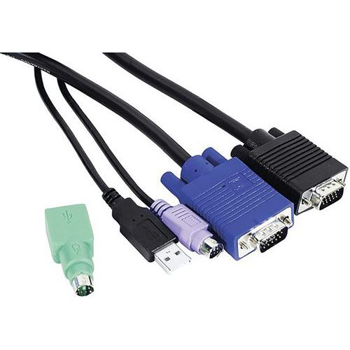 Cordon KVM combiné Type E3 Mixte USB+PS/2 - 1,80m