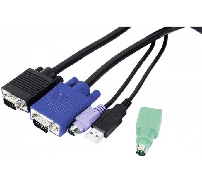 Cordon KVM combiné Type E3 Mixte USB+PS/2 - 3,00m