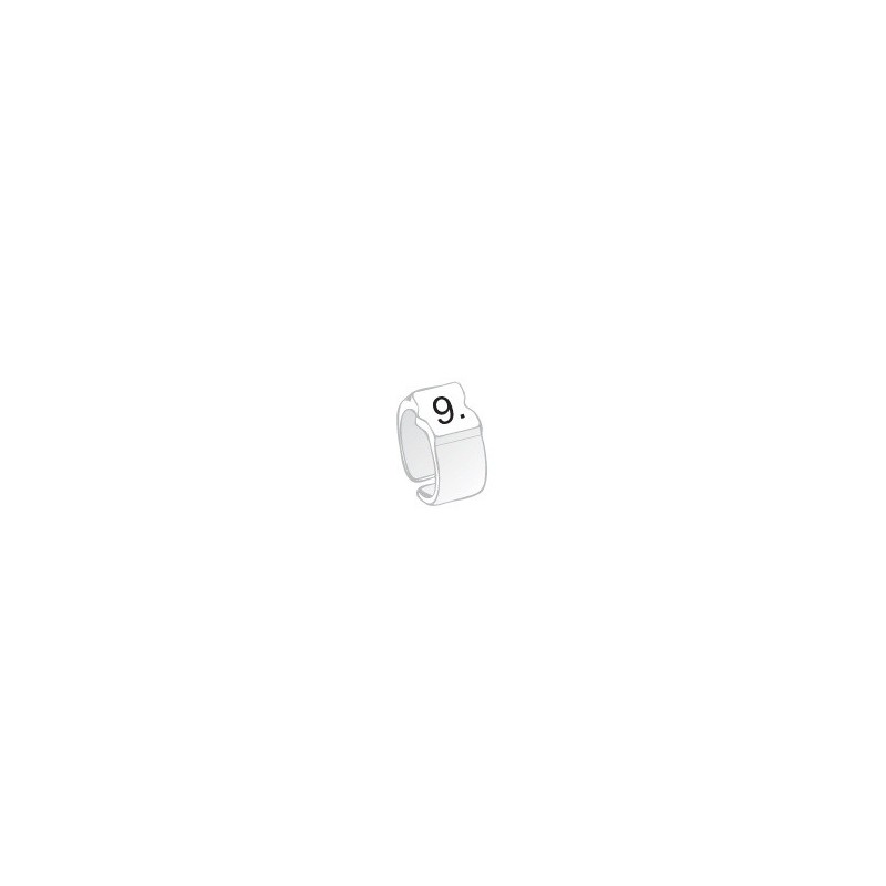 Bague de repérage "9" blanc - 100pcs