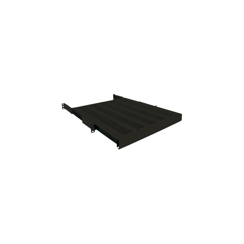 Plateau Coulissant 19", 400mm fixation 4 coins (+/- 150), Noir