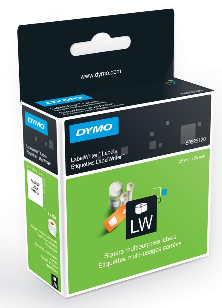 ROULEAU DYMO 750 ETIQUETTES MULTI-USAGE 25x25 PR LABELWRI..