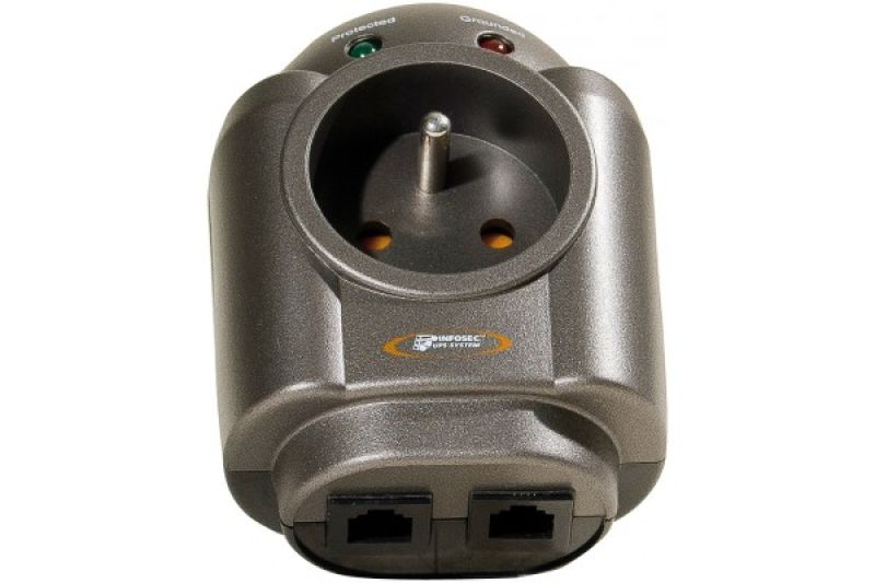 [1830014] INFOSEC Prise S1 LAN parafoudre et surtension RJ45 1 prise