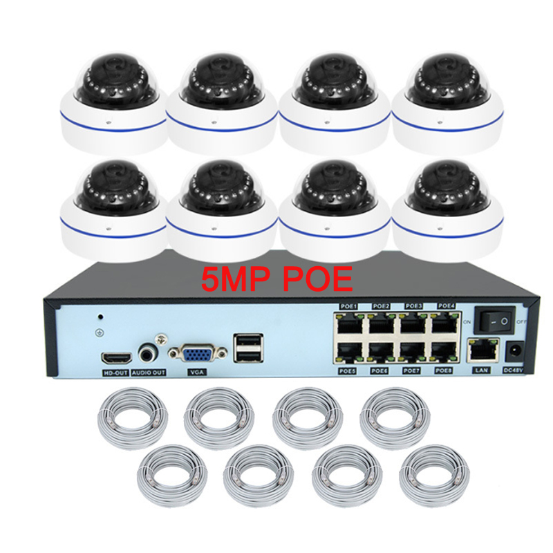 CAMERA 8 PORTS DVR IP 5MP 8CH POE NVR SYSTEME 