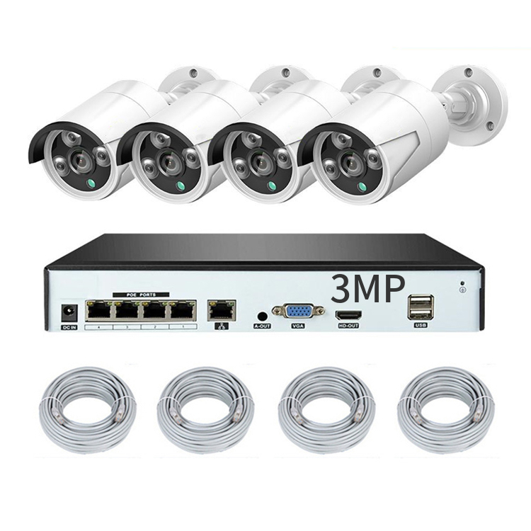 CAMERA  4CH 8CH 3MP IP POE CAMERA EXTERIEURE INTERIEURE NVR 4 8 CANAUX DVR 