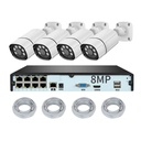 CAMERA  EXTERIEUR 8CH POE NVR + 4 CAMERAS 8MP AUDIO VIDEO ENREGISTREMENT 4K CCTV IP 