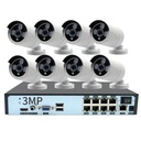 CAMERA  3MP BULLET ETANCHE SURVEILLANCE 8 CANAUX IP CAMERA DE SECURITE POE NVR 