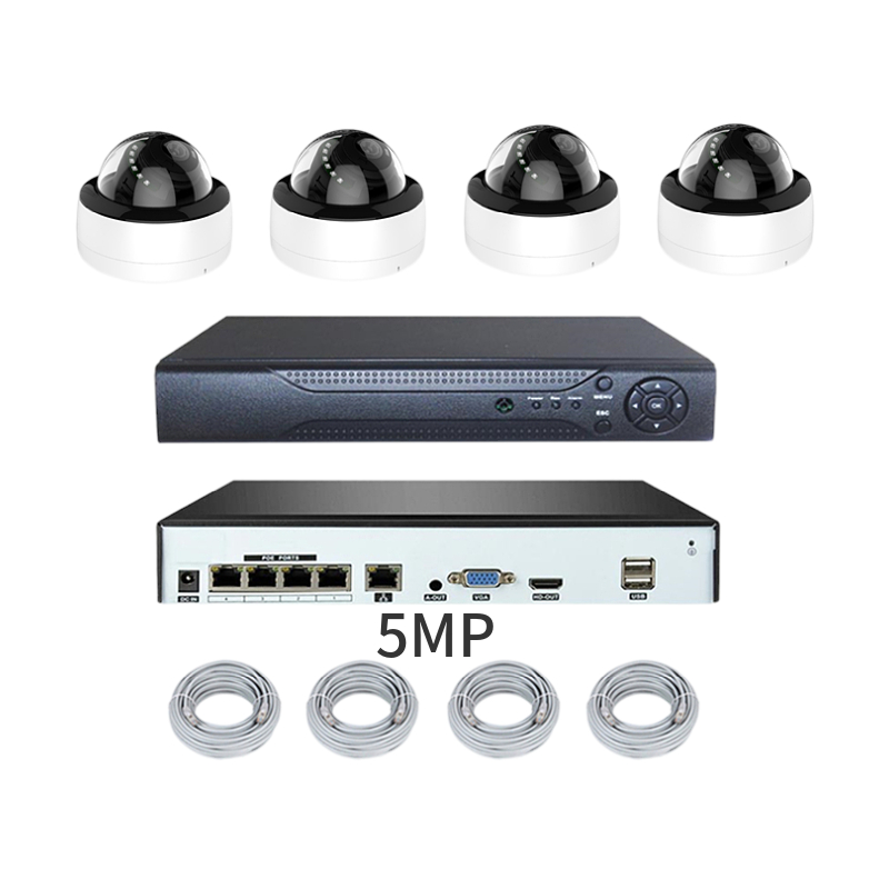 [1901719] CAMÉRA  5MP 4CH MÉTAL DÔME DVR SYSTÈME POE