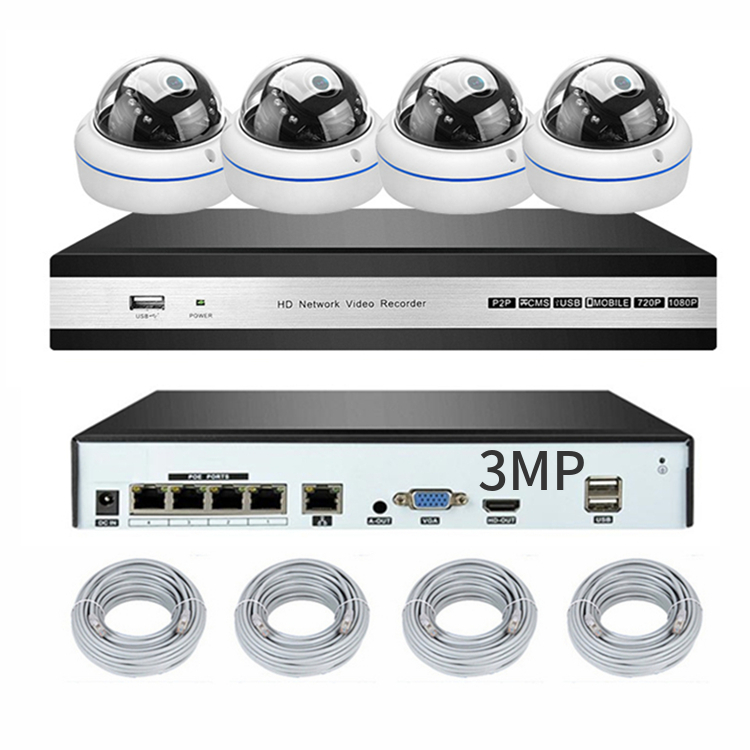 [1901721] CAMERA  3 MEGAPIXELS 4 CANAUX CCTV DVR SYSTEME DE CAMERA DE SECURITE POE