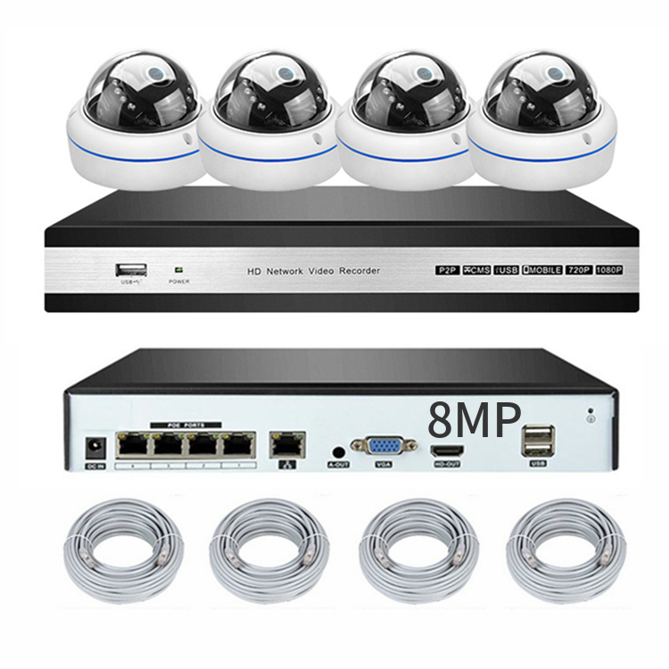[1901726] CAMERA  SURVEILLANCE A DOMICILE DOME EN METAL 8MP POE NVR CCTV DVR 4K