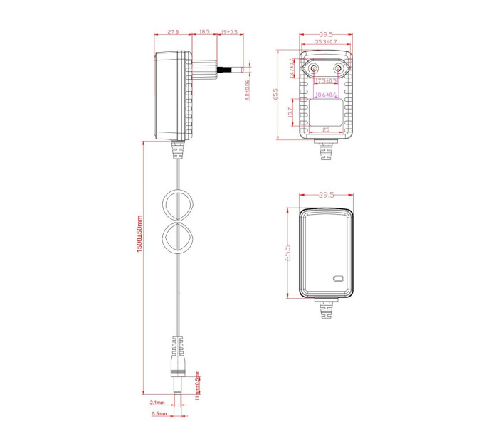 [1835002] Bloc d'alimentation 12 V 2 A - Jack 5,5 x 2,1 mm