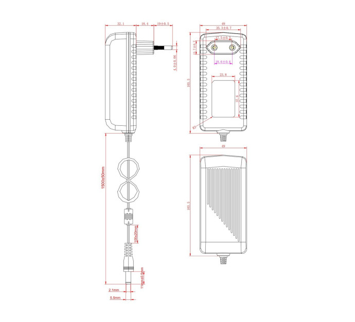 [1835003] Bloc d'alimentation 5 V 4 A - Jack 5,5 x 2,1 mm