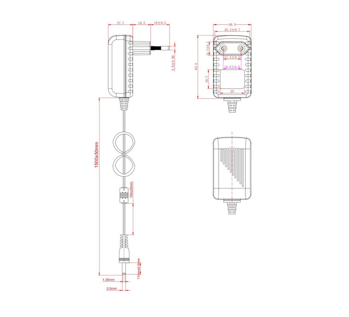 [1835004] Bloc d'alimentation 5 V 2 A - Jack 3,5 x 1,35 mm