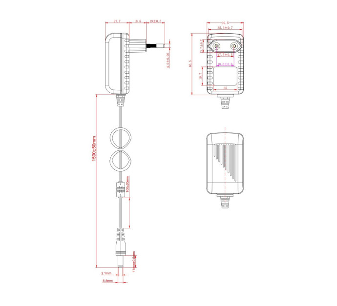 [1835009] Bloc d'alimentation 5 V 2 A - Jack 5,5 x 2,1 mm
